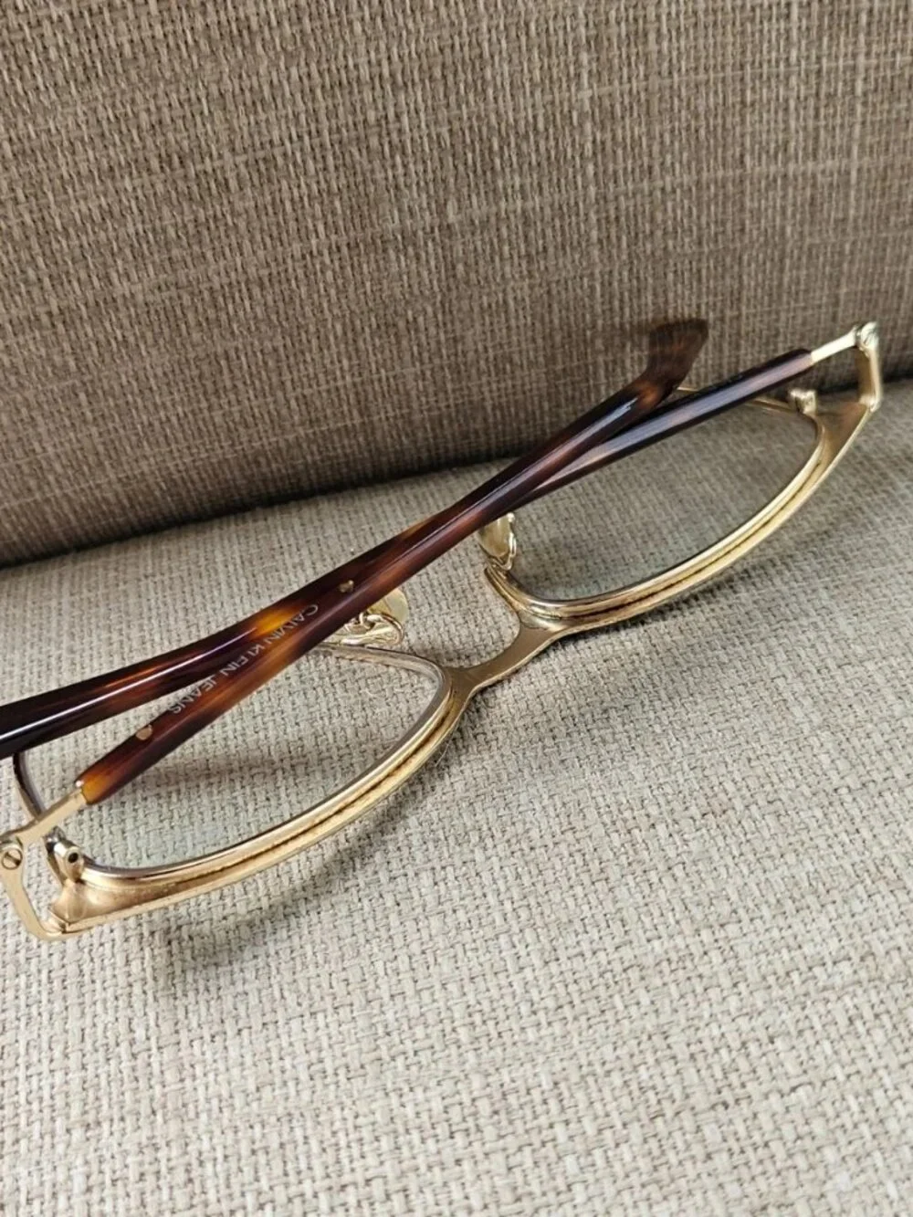 Calvin Klein Jeans Eyeglasses Frame Unisex Brown/Gold Tone Eyewear CKJ19312